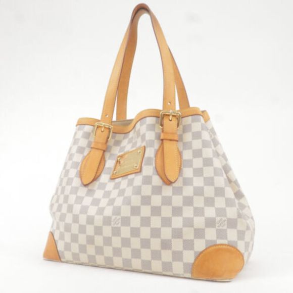 Authentic Louis Vuitton Damier Azur Hampstead MM Hand Bag N51206 - Picture 3 of 13